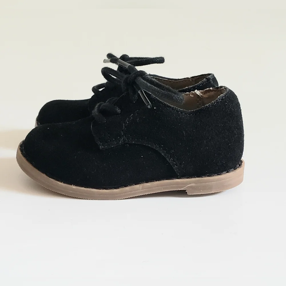 Janie and Jack Black Suede Oxford Shoe Size 4